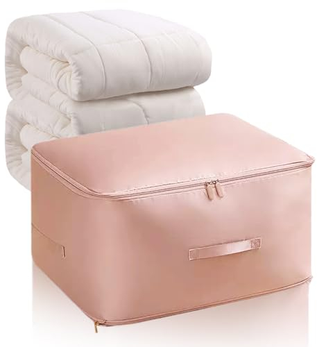 Ultra Space Saving Self Compression Organizer, 2024 Neuest Selbstkomprimierender Organizer, für Bettdecken, Decken, Bettwäsche, 80% Platz sparen Vakkumsäcke Kleidung (Rosa, 52x42x30CM)