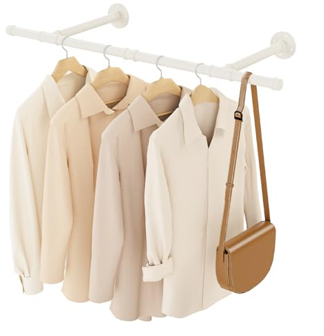 YheenLf 90cm Perchero de Pared, Barra para Colgar Ropa, Beige, 1Pack