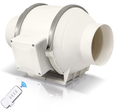 Sararoom 150mm 6 Inline Duct Fan with Variable Speed Controller, Quiet Exhaust Fan with EC Motor, IP44 Waterproof Inline Bathroom Extractor Fan for for Growth Tent, Hydroponics, Home