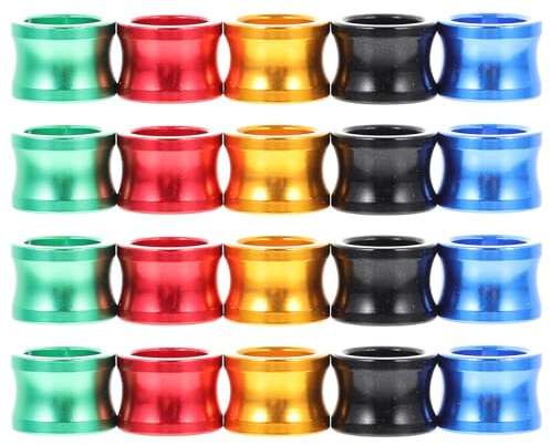 Cabilock 20 Pièces Anneaux de Pattes de Pigeon en Aluminium Colorés, Solides et Faciles à Gérer, Fournitures pour Pigeons Voyageurs et Perroquets