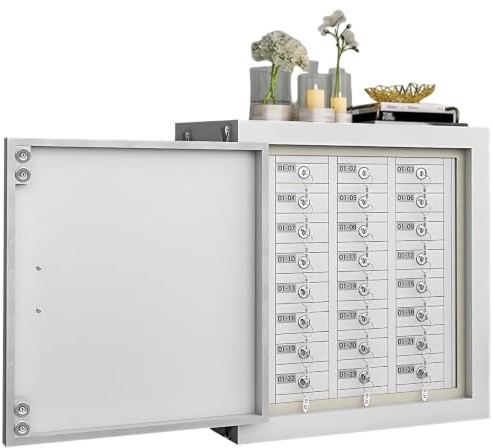 Metallskåp for Mobiltelefonsignaler, Metallskåp for Mobiltelefoner | Individuella Låsta Fack, Enhetsförvaring, for Examenssal, Testcenter, Klassrum, Myndigheter(24 Slots)