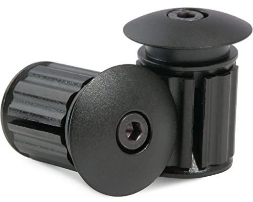 Domain Cycling Aluminium-Fahrradlenker-Lenkerendstopfen, Erweiterbare Einstellbare Verschlusskappen, Rennradgriff Mountain BMX MTB Fixie (Schwarz)