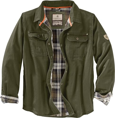 Legendary Whitetails herr Journeyman Shirt Jacket, Flannel Lined Shacket for Men, Water-resistant Coat Rugged Fall Clothing Jacka