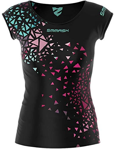 SMMASH Maillot de Compression pour Femme Manches Courtes Tee Shirt T-Shirt Fonctionnel pour Le Sport OCR Fitness Yoga Gym Vêtements de Sport Professionnel