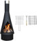 Yerd Gartenkamin Terrassenofen 125cm Black-Stahl Terrassenkamin Grill Edition