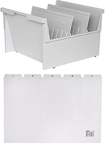 HAN Einhängetrog DIN Karteitrog + HAN Register A - Z, für A4, Karteiregister