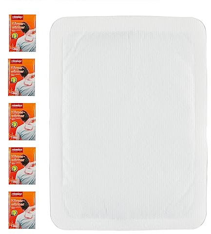 Relaxdays Patch Chauffant, 5 pièces, pour se réchauffer Pendant 12 Heures, autoadhésif, Dos, épaule, Blanc