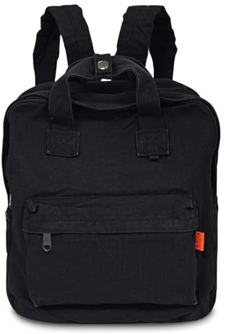 Boziee Leinwand/Cord Rucksack Damen Cityrucksack Daypack Mädchen Rucksackhandtasche Teenager Schulrucksack für Schule, Reisen, Arbeit unisex (Canvas, Schwarz)