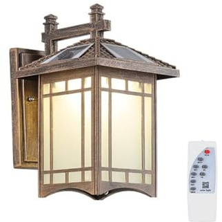 Lámparas de pared para exteriores retro Linterna de pared solar vintage Porche exterior antiguo Aplique de pared estanco Aplique de pared LED exterior europeo Lámpara de montaje en pared for jardín fo