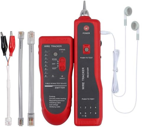 lvifloae JW 360 Linea di Rete Finder Multipurposo Segnale Network Filo Finder Rete Verifica del rilevatore o Strumento Rilevatore di Linea Finder Tester Finder (Rosso)