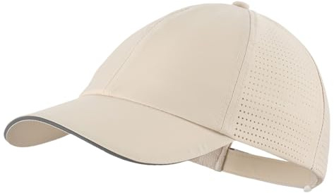 Magracy Running Quick-Dry Hat Water Repellent UPF 50+ Sun Protection Hat Breathable Reflective Sports Baseball Cap Unisex Outdoor Khaki
