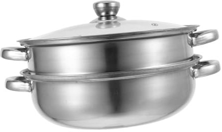 Zerodeko Pentola Vaporiera Acciaio Inossidabile Due Strati per Verdure e Manici Ergonomici e Capacità per Cene Famiglia e Preparazioni