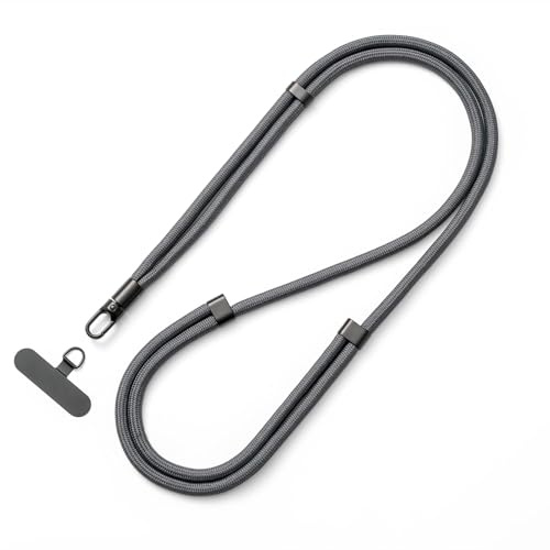 MORSUNBELA Cadena para teléfono móvil Correa para colgar Lanyard universal para teléfono móvil Correa ajustable para colgar para funda de teléfono Llavero, gris, 80 cm