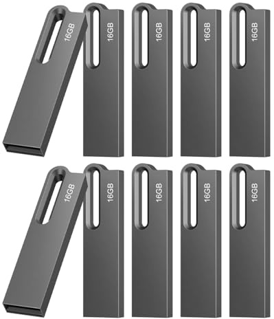 Chiavetta USB 16 GB 10 Pezzi Pennetta USB Chiavetta USB 2.0 Pen Drive Impermeabile USB Flash Drive Chiavette Memoria USB Stick per Computer Laptop MacBook Windows