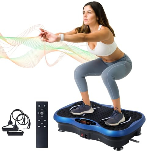 Movpeak Vibration Plate Exercise Machine, Full Body Vibration Platform for Lymphatic Drainage, 99 Speed Levels, 5 Workout Modes & Resistance Bands, Home Gym Equipment for Shaping, Toning & Weight Loss