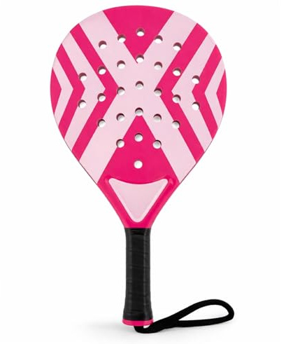 Racchetta da padel incl. borsa in rete per adulti, racchetta professionale – racchetta da padel tennis per principianti e avanzati (Rosa)