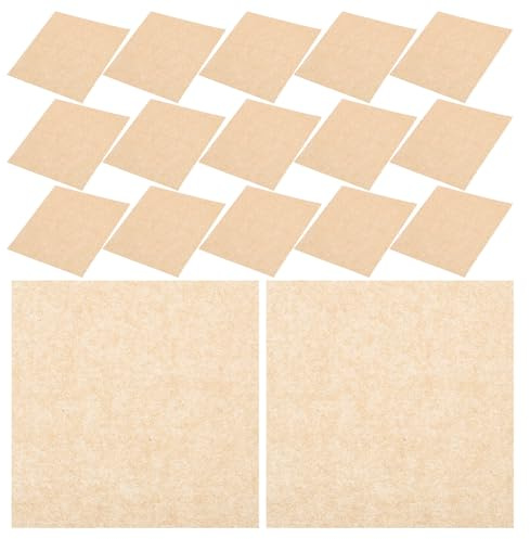 BATHVEVE 500 Fogli Carta da Forno per Hamburger Antiaderente in Carta Khaki 15x15 Cm Fogli Separatori per Polpette per Barbecue e Confezionare Panini