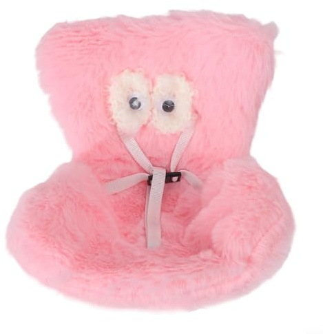 Small-Scale Car Doll Seat with Safety Belt and Air Vent Mount for 10-17cm Plush Toys Interior Decoration (Pink)