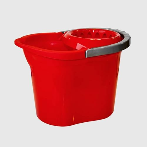 La Briantina Secchio Lavapavimenti con Strizzatore, in Plastica, Capacità 11 Litri, Colore Rosso