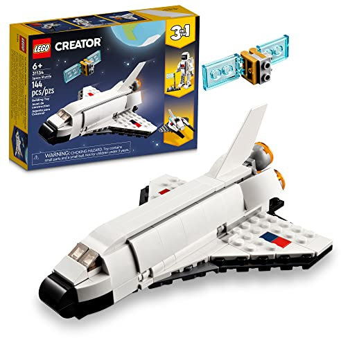 LEGO Creator 3 in 1 Space Shuttle Toy to Astronaut Figure to Spaceship 31134, Building Toys for Kids, Boys, Girls Ages 6 and up, Creative Gift Idea