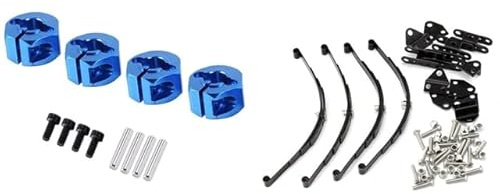 Blue RC Metal 7.0 Wheel Hex 12Mm Drive with 4Pcs 1/10 Leaf Springs Set Highlift Chassis - (Color: Burgundy)