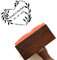 AIMOADO Holzstempel aus Gummi, personalisierbar, Logo, Text, Name, Adressstempel, Design (3,1 x 3,1 cm)