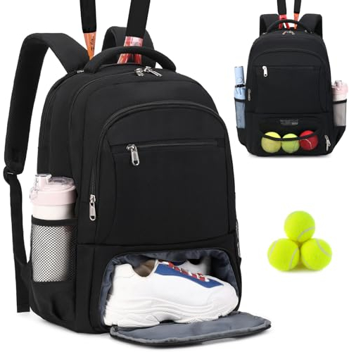 ACESAK Tennis-Rucksack, Tennistasche für Damen und Herren – Tennisschlägertasche mit isolierter Tasche, belüftetes Schuhfach für 2 Schläger, Badminton-Squashschläger, Pickleball-Paddelbälle, Zubehör