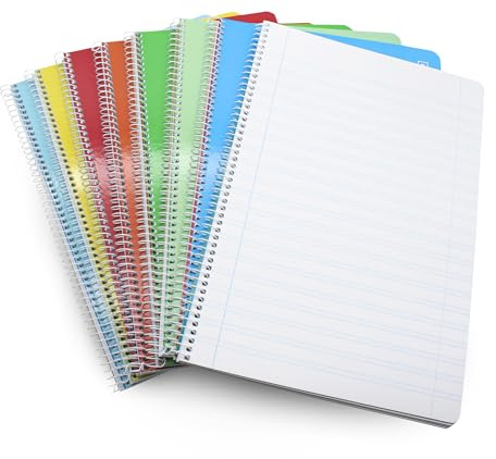 DOJA Barcelona | A4 Double Pauta Notebook-datorer | Pack 8 | A4-anteckningsbok med mjukt lock | 3,5 mm | 297x210mm | 80 ark med dubbla färger | Anteckningsböcker för slumpmässiga färger |