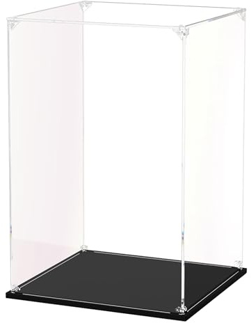 DOFOPO Vitrine en acrylique pour figurines d'action, jouets, résistant à la poussière, boîte d'affichage transparente pour modélisme, objets de collection 20 x 20 x 30 cm