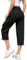 Hose Damen 3/4 Sommer Casual Cargohose Caprihose Jogginghose Comfy Stretch Leichte Outdoor Sport Reise Wanderhose Mit 6 Taschen (Schwarz, L)