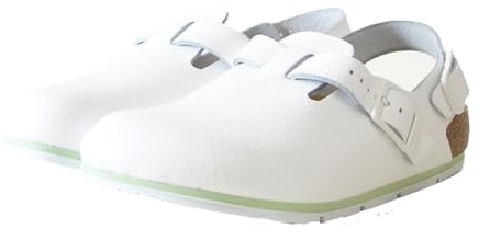 BIRKENSTOCK Tokio Pro Leder Clogs - Hochwertige Unisex Freizeit- und Berufsschuhe für Medizin, Gastronomie und Service, Farbe: White, Gr: 42
