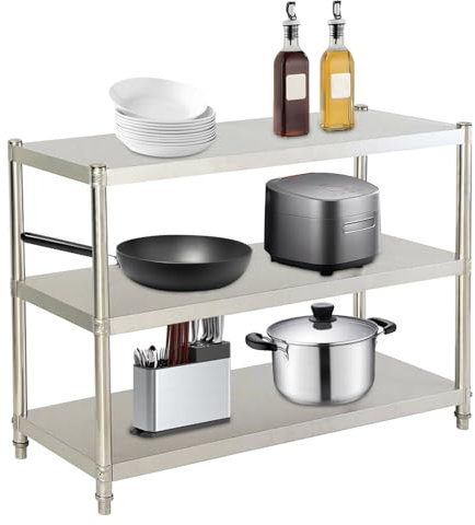 JDBDU Estantería para cargas pesadas, 3 estantes almacenaje, para cocina, sótano, 80 x 80 x 40 cm, con estructura de acero, para microondas