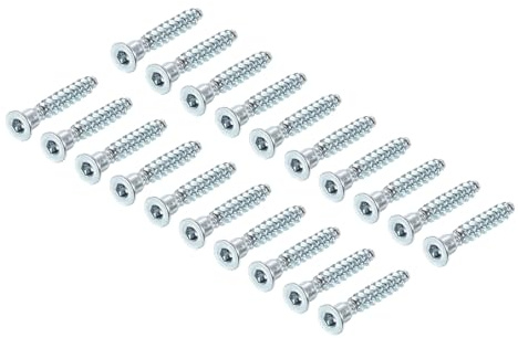 sourcing map Furniture Confirmat Screw, 20pcs 6.3x40mm Hex Socket Wood Screws Zinc Plated Countersunk Self-Tapping Furniture Connecting Screw