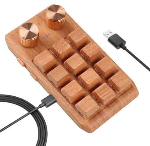 Yuattory Tastiera meccanica a una mano, tastiera macro con retroilluminazione a LED RGB, tastiera macro programmabile con scambio a caldo con cavo