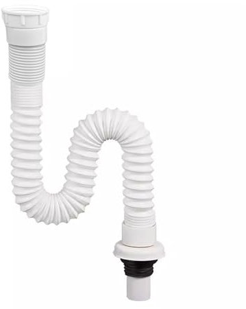 Sifone Lavabo Bagno,Tubo di Scarico Flessibile,Scarico Lavandino Bagno,Tubo Scarico Lavandino,Tubo di Scarico a Sifonato Plastica,Scarico da Cucina Lavello Universale,Allungabile da 320-780 mm