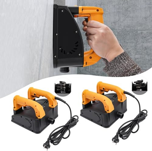 Mermajestic Fraise à béton électrique 1200 W, 1000-4000 tr/min, fraiseuse portable avec 26 lames, profondeur de brossage 1-4 mm, largeur 15 cm, raboteuse murale, profondeur