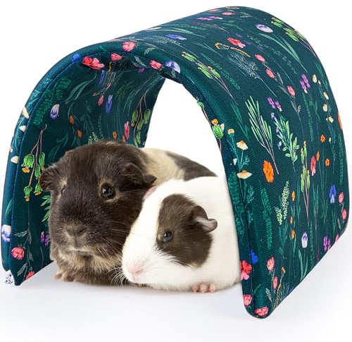 Hedgeink Guinea Pig Tunnel Rabbit Tunnels and Hides Rabbit Hideaway, Washable Guinea Pig House Toys Accessories Hamster House for Chinchilla Ferret Bunny Small Animals, Flower