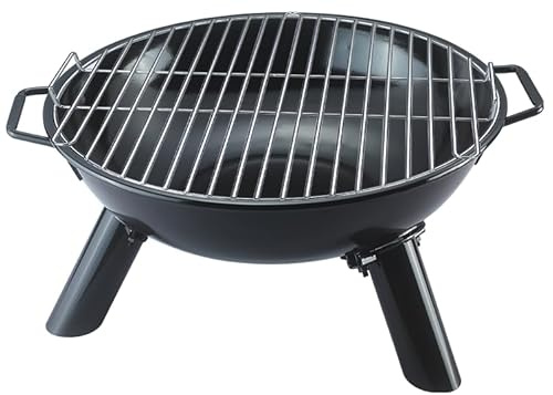 Barbecue de camping multifonction et brasero Ø 46 cm | Barbecue portable 2 en 1 en acier pour extérieur, jardin et terrasse | Barbecue compact avec support stable, poignées de transport et grille de