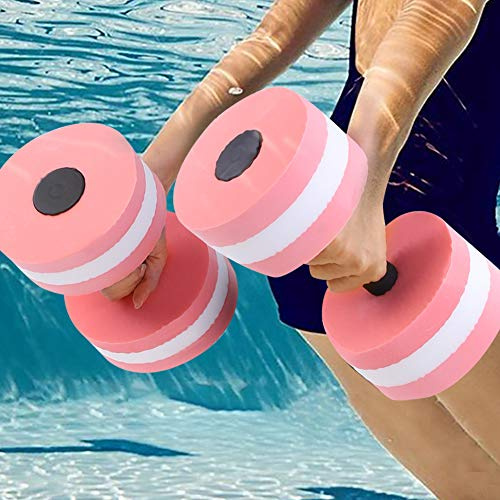 RASTKY Mancuernas de Espuma para Aeróbic Acuático, 1 par, Entrenamiento de Culturismo Acuático, Mancuernas para Fitness, Equipo de Ejercicio, Fitness para Piscina (PINK)