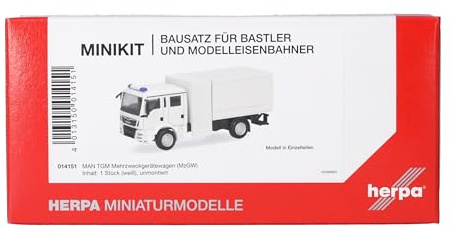 Herpa kit di modellismo MiniKit MAN TGM MzGW, miniatura in scala 1:87, pezzo da collezione, kit per modellismo, plastica, bianco