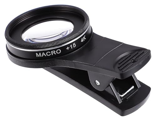 Genérico Lente Macro para Teléfono Móvil 37mm 15x Clip, Aleación de Aluminio Resistente, Recubrimiento Multicapa, 4k Alta Definición, Resistente al Agua y Grasa, Accesorio para Fotografía