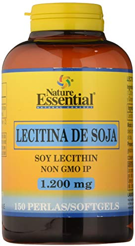 Nature Essential | Lecitina de Soja 1200 mg | 150 Perlas | No-GMO | Fuente de Fosfolípidos | Cuidado Hepático y Metabólico
