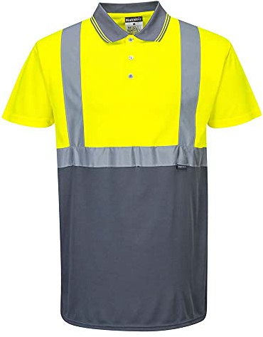 Portwest Two-Tone Polo, Color: Yellow/Grey, Size: M, S479YGYM