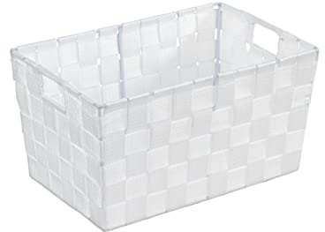 WENKO Aufbewahrungskorb Adria S Weiß - Badkorb Fassungsvermögen: 6.24 l, Polypropylen, 30 x 15 x 20 cm, Weiß