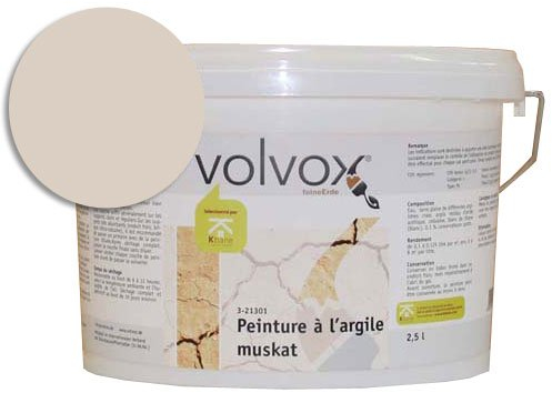 Volvox Espressivo Lehmfarbe - atmungsaktive Wandfarbe matt - hohe Deckkraft - streichfertige Naturfarbe taupe 5 L