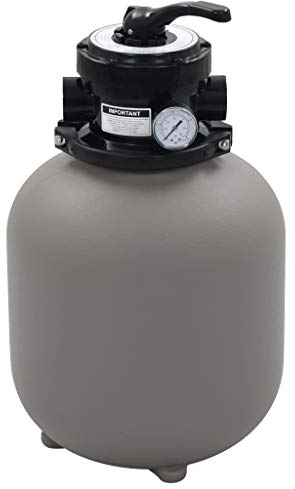 Festnight Filtro a Sabbia per Piscina con Valvola a 4 Posizioni Grigio 350 mm