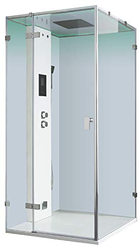 AWT Dampfdusche LD108F15 weiß matt/90x90/links