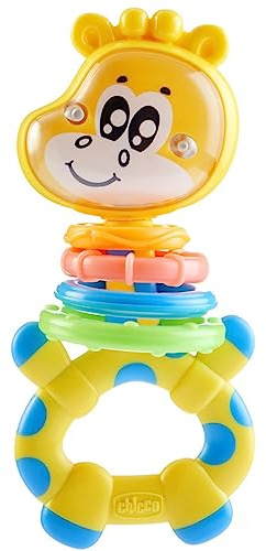 Chicco Sonajero Jirada Gilbi, Juguete con Actividades Manuales, Aros Giratorios, Desarrollo de Habilidades Manuales y Visuales, para Bebés 3 - 18 Meses