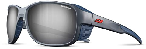 Julbo Montebianco 2 Mountain Sunglasses - Dark Blue Frame - Brown w/Silver Mirror Lens (Spectron 4)