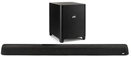 Polk Audio MagniFi Max AX 7.1.2 Heimkino Soundbar mit Wireless Subwoofer, Dolby Atmos, DTS:X, HDMI eARC, Bluetooth, AirPlay 2, Google Chromecast, Schwarz